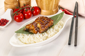 Grilled eel with steamed rice
