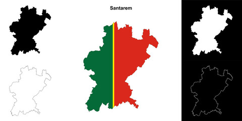 Santarem district outline map set
