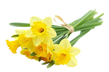 Daffodil Bouquet On Transparent Background.