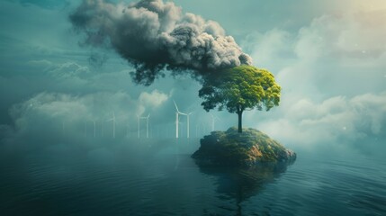 Carbon dioxide, CO2 emissions, carbon footprint concept. world environment day