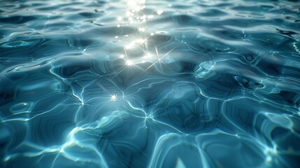 Calm Blue Water Surface Generative AI