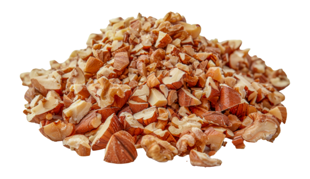 Pile of chopped mixed nuts, cut out - stock png.