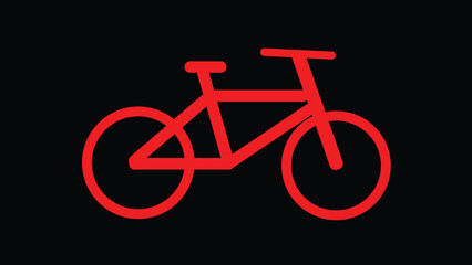Fototapeta premium Abstract Bicycle icon logo design template on red background.