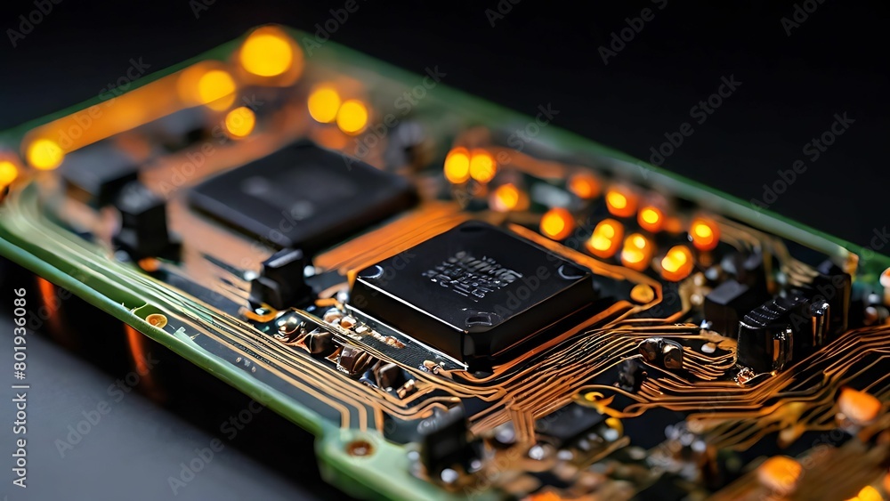 Poster close up of a computer circuit board