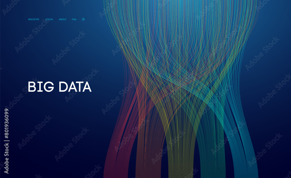 Poster data sorting technology background. digital concept data science. data flow futuristic background.