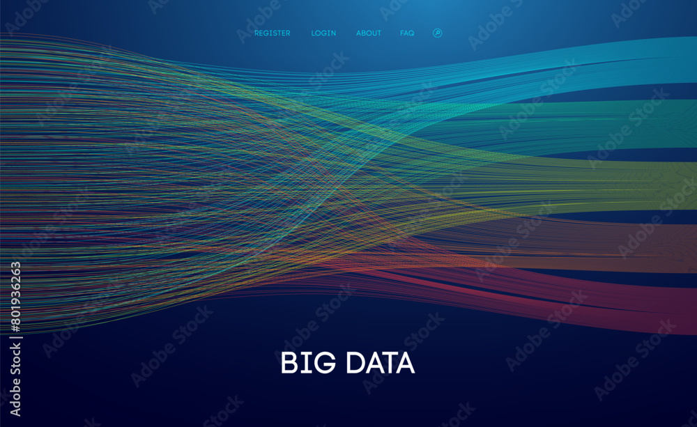 Poster data sorting technology background. digital concept data science. data flow futuristic background.