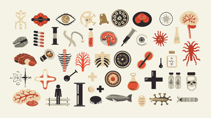 Traumatology icons over beige background vector illustration