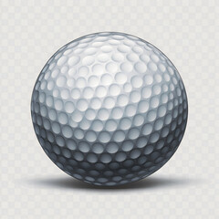 A stunning hyper-realistic illustration of a pristine white golf ball, set against a PNG transparent background.