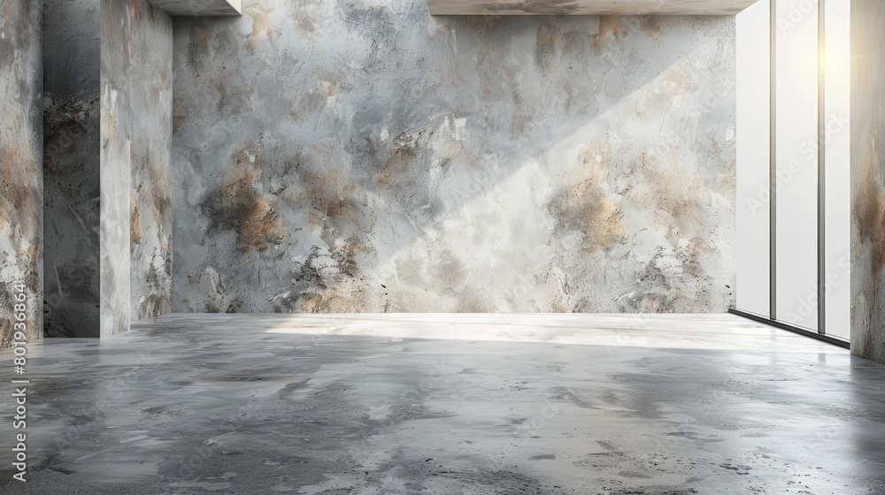 Poster modern studio background with concrete floor generative ai
