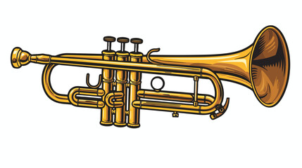 Trumpet design over white background vector illustration