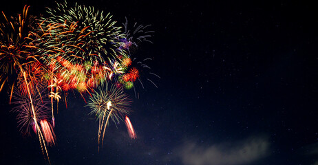 Fireworks with Night Sky Background