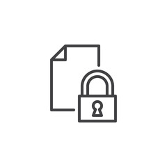 Encryption, encoding information line icon