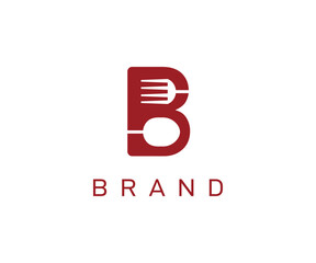 Letter B with spoon and fork logo icon design illustration