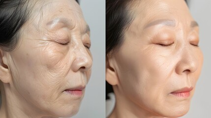 Remarkable Skin Transformation - Visibly Reduced Wrinkles and Youthful Radiance