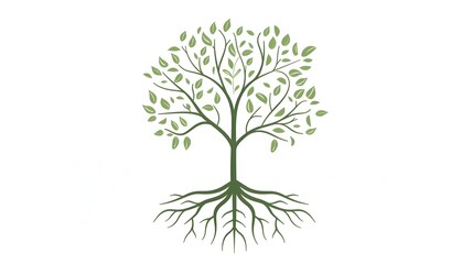 Obraz premium Minimal Tree Symbolizing Eco-Friendly Growth and Sustainability