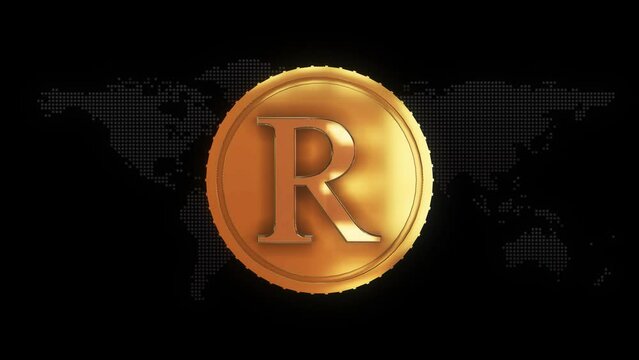 Golden South African rand Currency symbol golden South African rand currency sign