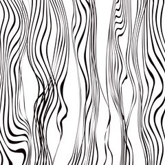 Art in the form of sinuous or curved vertical lines.