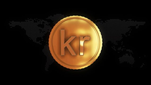 Golden Danish krone Currency symbol golden Danish krone currency sign