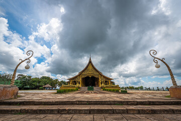 Wat Sirindhorn Wararam or Wat Phu Prao, also known as the Glow Temple, features painted fluorescent...