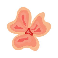 Pink flower vector, flat illustration design template elements