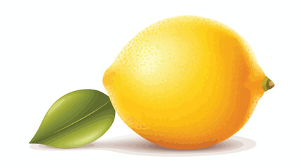 Whole ripe lemon on white background Vector illustration