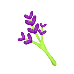 Lavender purple flower cartoon illustration png