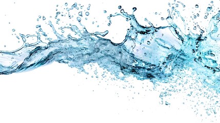 Dynamic Blue Water Splash on Pristine White Background