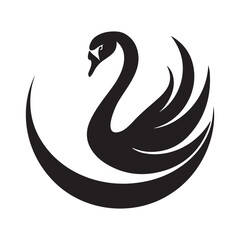 Black Swan Logo Template. Excellent logo,simple and unique