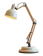 Modern table lamp with golden base and slim stand, cut out - stock png.
