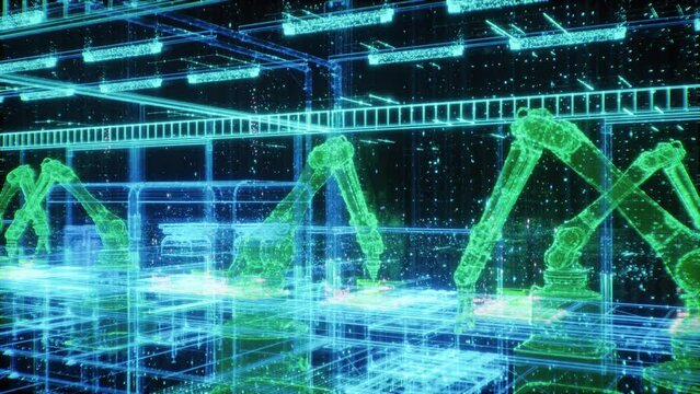 Advanced Integration of Computer Vision and Digital Twin Technologies in an Autonomous Factory. Manufacturing Facility with Autonomnous Precision Robot Arms on a Conveyor System, Enhancing Efficiency