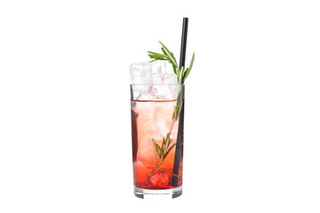 PNG,Pomegranate cocktail in a glass, isolated on white background