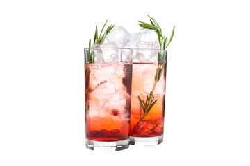 PNG,Pomegranate cocktail in a glass, isolated on white background