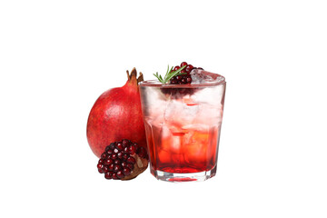 PNG, Cocktail with fresh pomegranate, isolated on white background