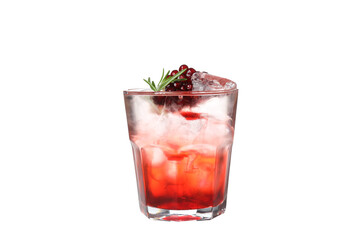 PNG, Cocktail with fresh pomegranate, isolated on white background