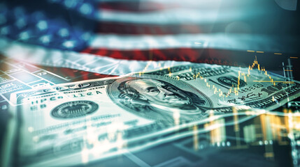 American flag serving as a backdrop for a dollar bill, symbolizing the intersection of patriotism and finance