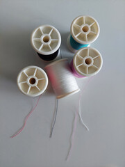  Vibrant Assorted Bobbins Thread Spools, Sewing Essentials Collection.
