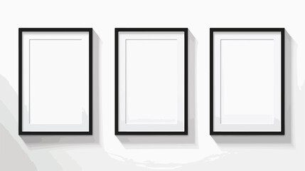 Blank picture frame on white background Vector illustration