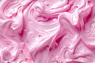 Obraz premium Delicious Pink Ice Cream Close-Up on Textured Background