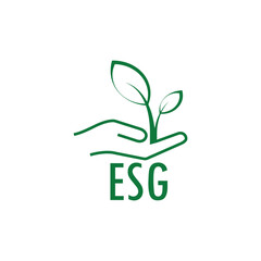 esg icon on white background	