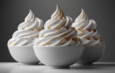 bowl filled with creamy, smooth white soft serve ice cream, perfect for dessert