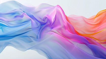 Abstract waves of color rippling across a pristine white canvas, creating a dynamic and visually stimulating composition