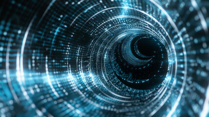Fototapeta premium Blue Digital Cosmic Singularity. Generative AI