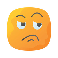 Pixel perfect icon of jealous emoji, isolated on white background