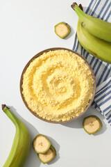 Banana flour, concept of cooking food, tasty banana flour