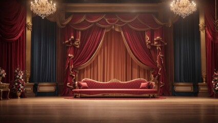 Luxury stage, curtain, theater