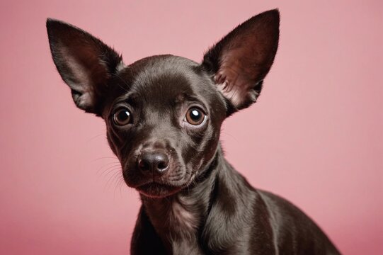 Xoloitzcuintli puppy looking at camera, copy space. Studio shot.