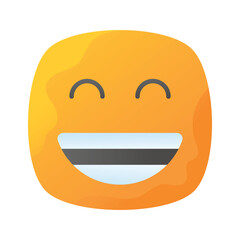 Enthusiastic emoji icon, happy face vector design