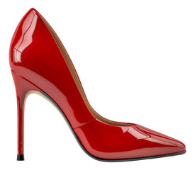 Elegant red high heel shoe, cut out - stock png.