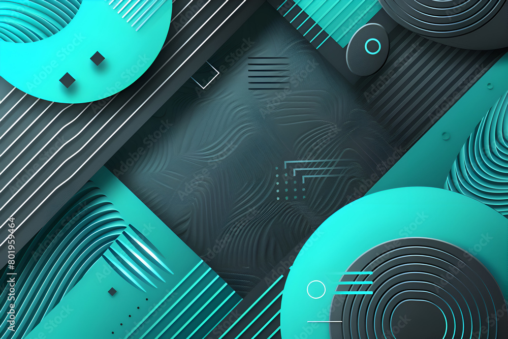 Aufkleber a blue and black abstract background with a white circle in the middle. the background is made up of