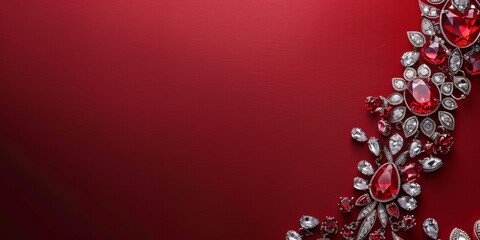 The background is completely mix red and Silver with no texture and the Jewelry is in the right hand side